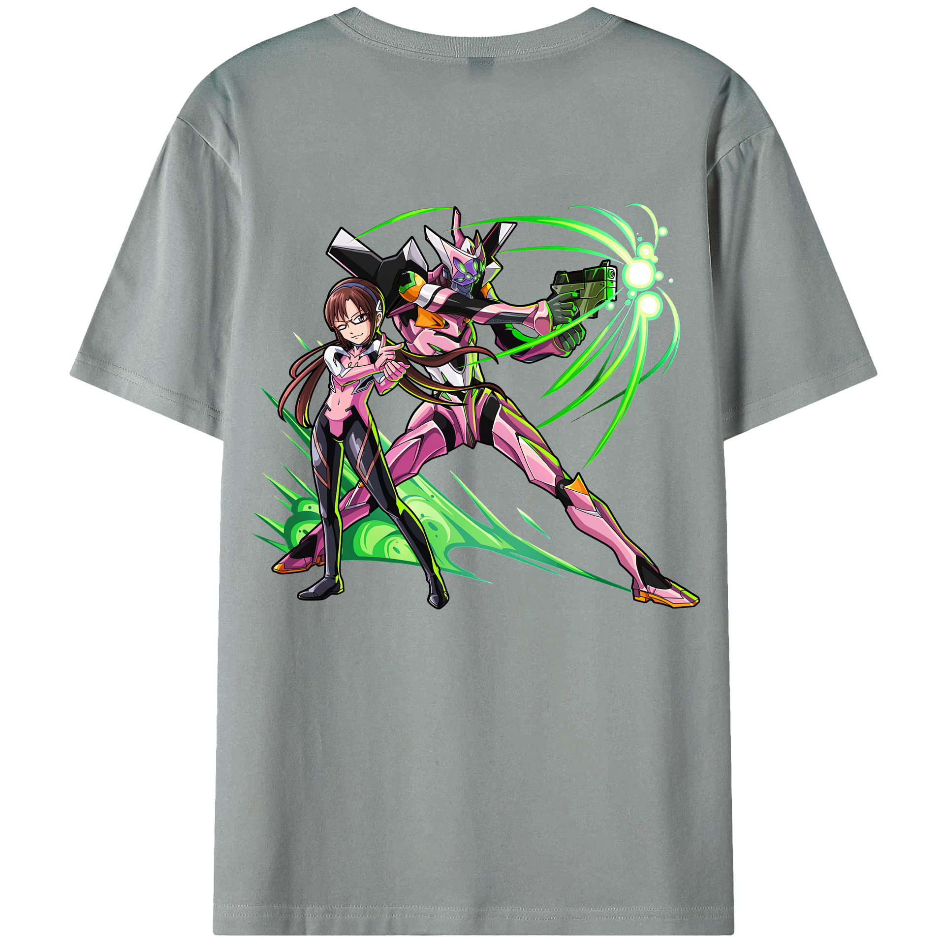 （画像用） EVA 新世紀エヴァンゲリオン 綿100％ メンズ半袖Tシャツ（バックプリント） 通気性